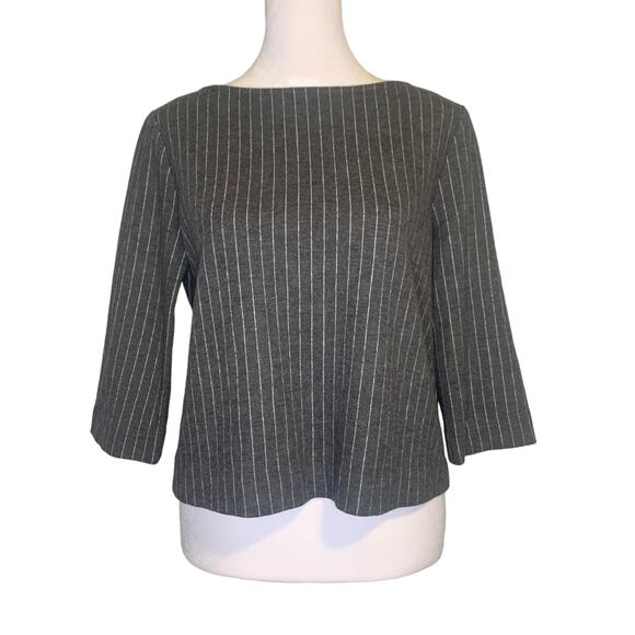 Theory Luxe gray 3/4 sleeve wool blouse size 40 - Picture 1 of 10